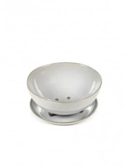 Serax Terres De Rêves Vergiet M ø 17,5 Cm Met Schaal ø 16 Cm Stoneware Grijs