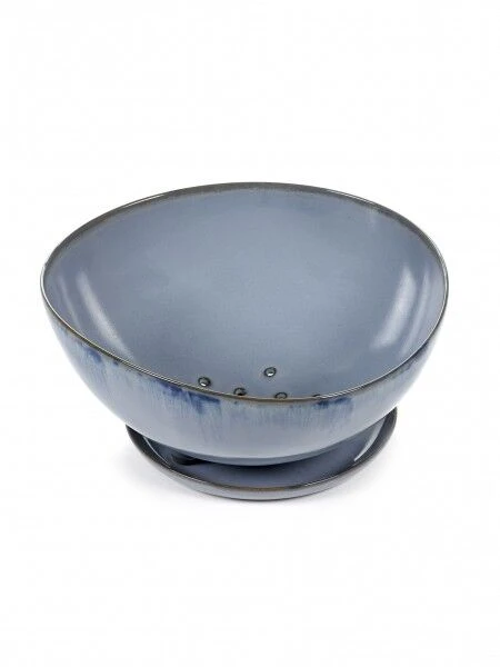 Serax Terres de Rêves vergiet L ø 23,5 cm met schaal ø 16 cm stoneware blauw Serax Terres De Rêves Vergiet L ø 23,5 Cm Met Schaal ø 16 Cm Stoneware Blauw -Serax b5119116