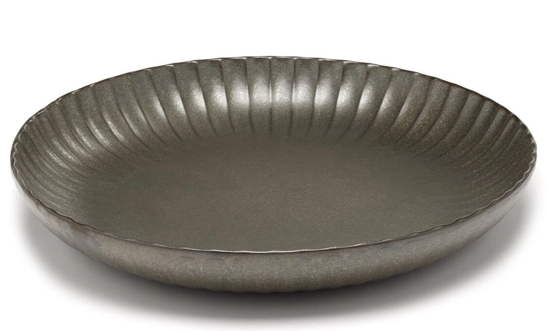 Serax INKU by Sergio Herman serveerschaal M ø 32 cm h 5 cm aardewerk groen Serax INKU By Sergio Herman Serveerschaal M ø 32 Cm H 5 Cm Aardewerk Groen -Serax b5120246g 1