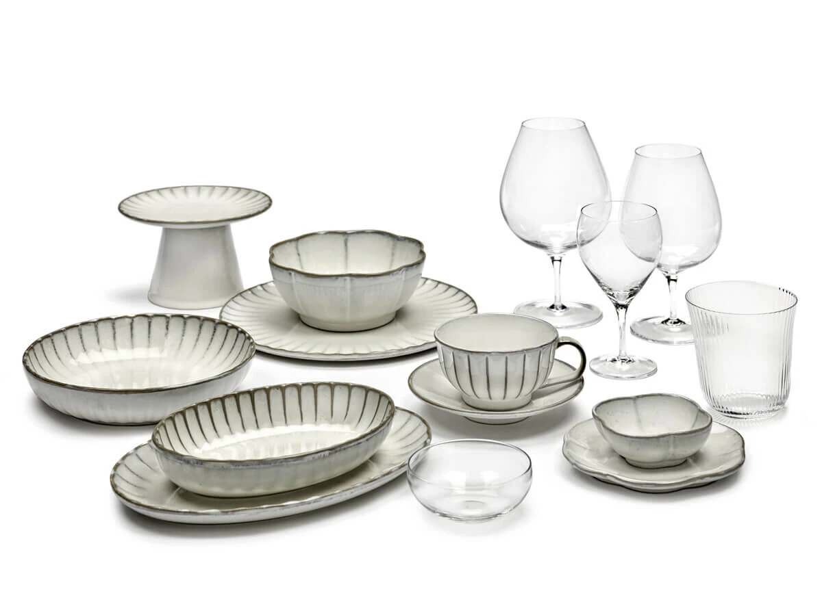 Serax INKU by Sergio Herman serveerschaal M ø 32 cm h 5 cm aardewerk wit Serax INKU By Sergio Herman Serveerschaal M ø 32 Cm H 5 Cm Aardewerk Wit -Serax b5120247ws2b 1