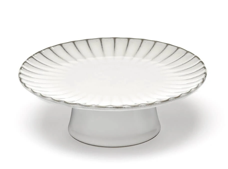 Serax INKU by Sergio Herman taartplateau M ø 21 cm h 8 cm aardewerk wit Serax INKU By Sergio Herman Taartplateau M ø 21 Cm H 8 Cm Aardewerk Wit -Serax b5120253w 1