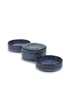Serax Pure Kommenset Met Deksel ø 14 Cm H 15 Cm Keramiek Dark Blue Glazed 3-delig 3 Serax Pure Kommenset Met Deksel ø 14 Cm H 15 Cm Keramiek Dark Blue Glazed 3-delig -Serax b5120412ds3 m2 1