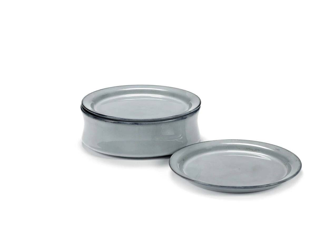 Serax Pure schaal met borden ø 24 cm keramiek Blue Glazed 3-delig Serax Pure Schaal Met Borden ø 24 Cm Keramiek Blue Glazed 3-delig -Serax b5120413s3 1