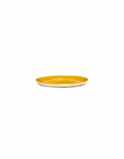 Serax Feast By Ottolenghi Bord M ø 22 Cm H 2 Cm Aardewerk Sunny Yellow + Swirl-Stripes White