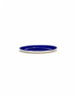 Serax Feast By Ottolenghi Bord L ΓΈ 26 Cm H 2 Cm Aardewerk Lapis Lazuli + Swirl-Stripes White