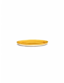 Serax Feast By Ottolenghi Bord L ΓΈ 26 Cm H 2 Cm Aardewerk Sunny Yellow + Swirl-Stripes Red