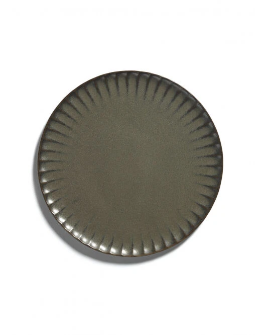 Serax INKU by Sergio Herman bord XL ø 27 cm h 1,7 cm aardewerk groen Serax INKU By Sergio Herman Bord XL ø 27 Cm H 1,7 Cm Aardewerk Groen -Serax