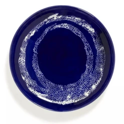 Serax Feast By Ottolenghi Bord S ΓΈ 19 Cm H 2 Cm Aardewerk Lapis Lazuli + Swirl-Dots White