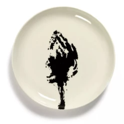 Serax Feast By Ottolenghi Bord S ΓΈ 19 Cm H 2 Cm Aardewerk White + Artichoke Black