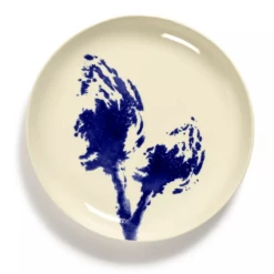 Serax Feast By Ottolenghi Bord S ΓΈ 19 Cm H 2 Cm Aardewerk White + Artichoke Blue