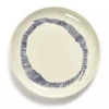 Serax Feast By Ottolenghi Bord S ø 19 Cm H 2 Cm Aardewerk White + Swirl-Stripes Blue