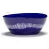Serax Feast By Ottolenghi Kom L ø 17 Cm H 7 Cm Aardewerk Lapis Lazuli + Swirl-Stripes White
