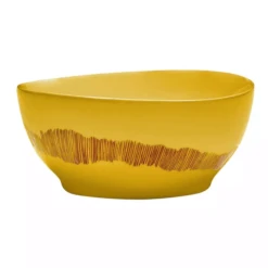 Serax Feast By Ottolenghi Kom S ΓΈ 15 Cm H 7 Cm Aardewerk Sunny Yellow + Swirl-Stripes Red