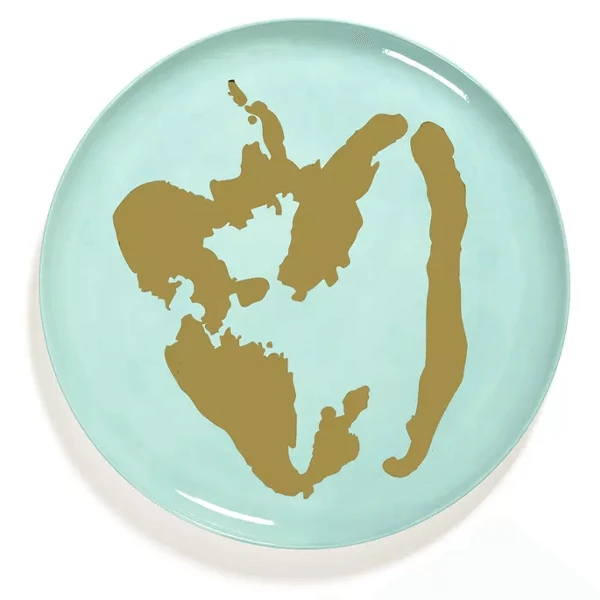 Serax Feast by Ottolenghi serveerbord ø 35 cm h 2 cm aardewerk Azure + Pepper Gold Serax Feast By Ottolenghi Serveerbord ø 35 Cm H 2 Cm Aardewerk Azure + Pepper Gold -Serax serax feast by ottolenghi serveerbord 35 cm h 2 cm aardewerk azure pepper gold