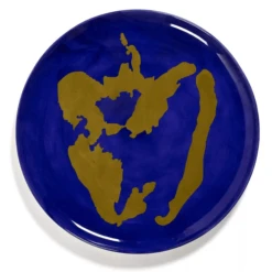 Serax Feast By Ottolenghi Serveerbord ΓΈ 35 Cm H 2 Cm Aardewerk Lapis Lazuli - Pepper Gold