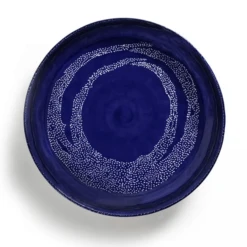 Serax Feast By Ottolenghi Serveerschaal L ΓΈ 35 Cm H 6 Cm Aardewerk Lapis Lazuli + Swirl Dots White