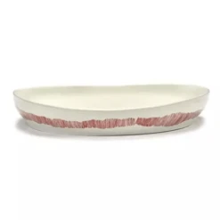 Serax Feast By Ottolenghi Serveerschaal L ΓΈ 36 Cm H 6 Cm Aardewerk White + Swirl Stripes Red