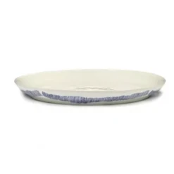 Serax Feast By Ottolenghi Serveerschaal M ΓΈ 34 Cm H 4 Cm Aardewerk White + Swirl Stripes Blue
