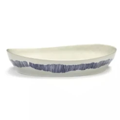 Serax Feast By Ottolenghi Serveerschaal S ø 30 Cm H 6 Cm Aardewerk White + Swirl Stripes Blue