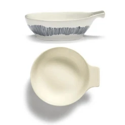 Serax Feast By Ottolenghi Tapasbord L ø 11 Cm H 3,5 Cm Aardewerk White + Swirl-Stripes Blue