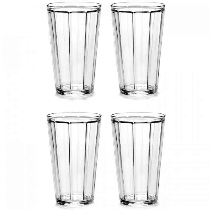 Serax Surface By Sergio Herman Longdrink Glas ø 8,5 Cm Glas 4-delig -Serax serax surface by sergio herman longdrink glas 8 5 cm glas 4 delig